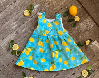 Lemon Dress, Monogrammed Birthday Dress, Baby Shower Gift, Picture Outfit