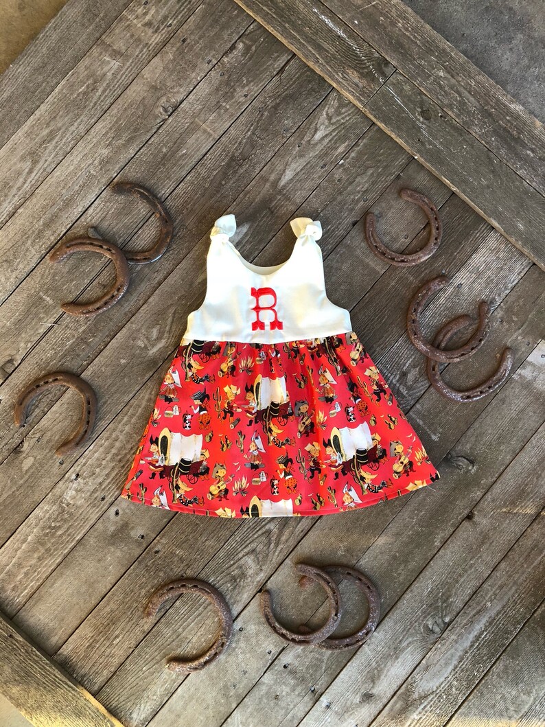 Chuckwagon Monogrammed Dress Western Dress Baby Shower Gift Etsy