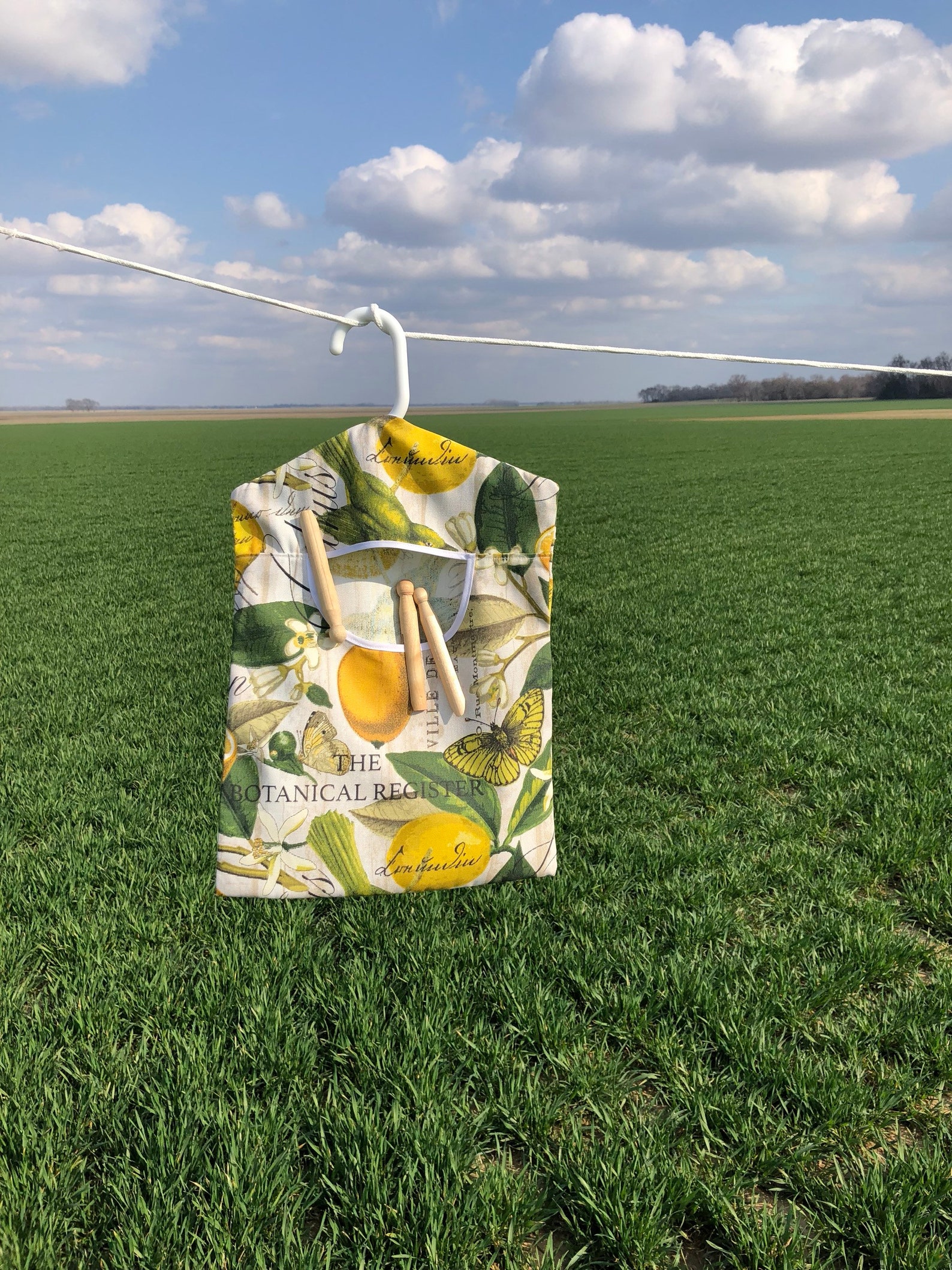 Lemon Clothespin Holder Peg Bag Clothespin Bag Laundry Etsy