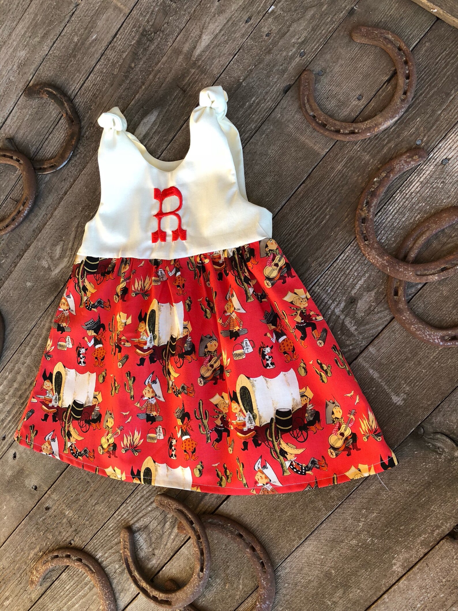Chuckwagon Monogrammed Dress Western Dress Baby Shower Gift Etsy