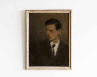 blurred portrait of a man | printable vintage oil painting | digital vintage portrait | transitional farmhouse decor | moody oil painting