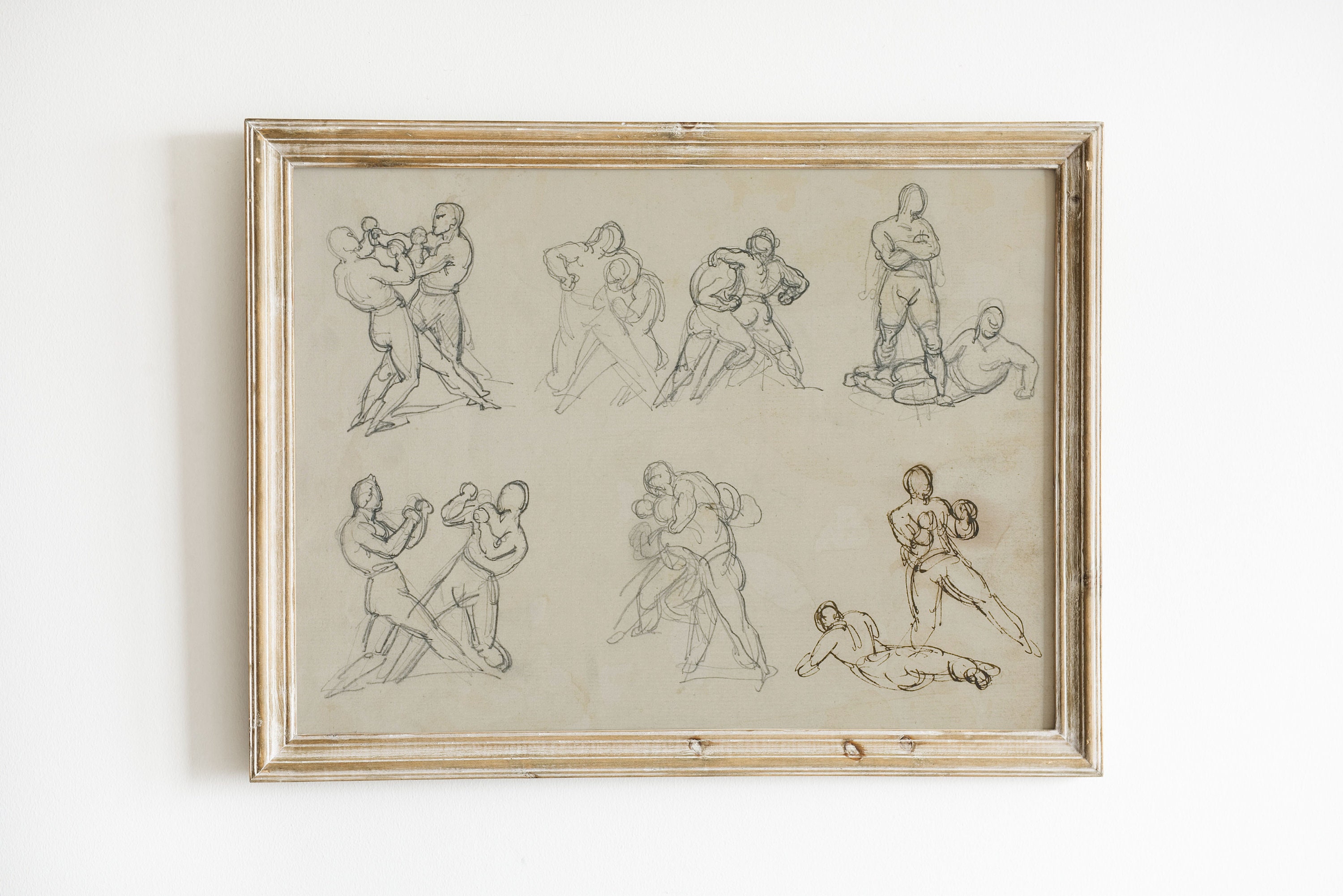 Vintage Sketch of Boxers | Digital Vintage Drawing | Printable Mancave ...
