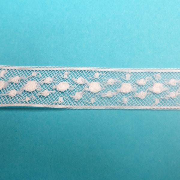 3/4" French Maline Lace - White By the Yard
