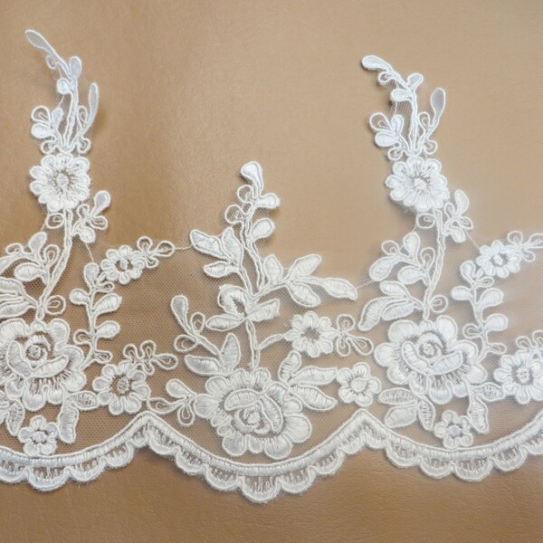 7-1/2" Alencon Lace in Ivory By the Yard