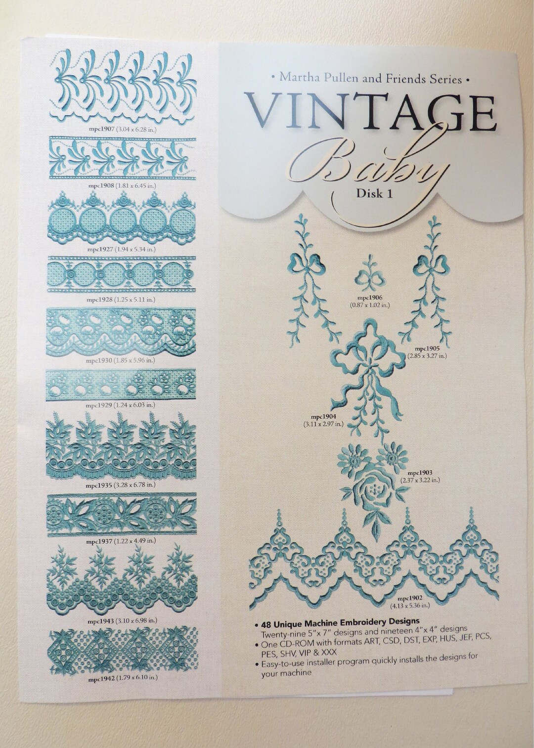 Vintage Baby Embroidery Designs on CD Etsy