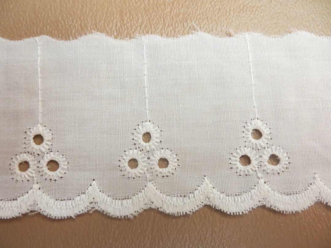1 White Flat Eyelet Trim by the Yard Etsy