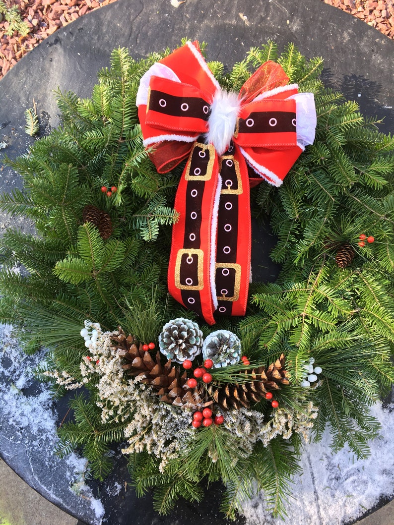 Mz. Clauz Wreath Fresh Maine Balsam Fir Christmas Wreath Etsy