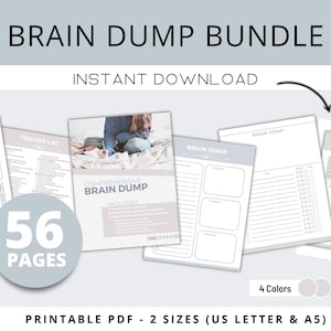 Brain Dump BUNDLE, To Do Liste, ADHD Tagesplaner, PDF PDF, Prioritätenliste, Gedanken Organizer, Benutzerdefinierter Tagesplaner