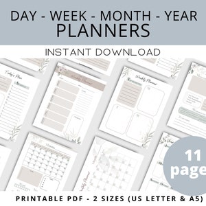 Planner Goodnotes senza data, Planner digitale mensile, Modello Goodnotes, Planner iPad, Diario digitale PDF, Boho Semplice, Annuale, Mensile, Settimanale, Giornaliero
