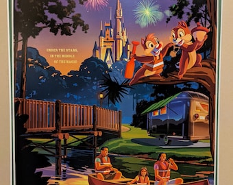 Póster de Fort Wilderness, Disney's Fort Wilderness Resort and Campground, póster vintage de Disney, tamaños 5x7, 8x10, 11x14, 13x19