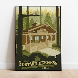 Stampa poster vintage del 50° anniversario del Disney's Fort Wilderness Resort and Campground. Dimensioni poster Disney: 5x7, 8x10, 11x14, 13x19.