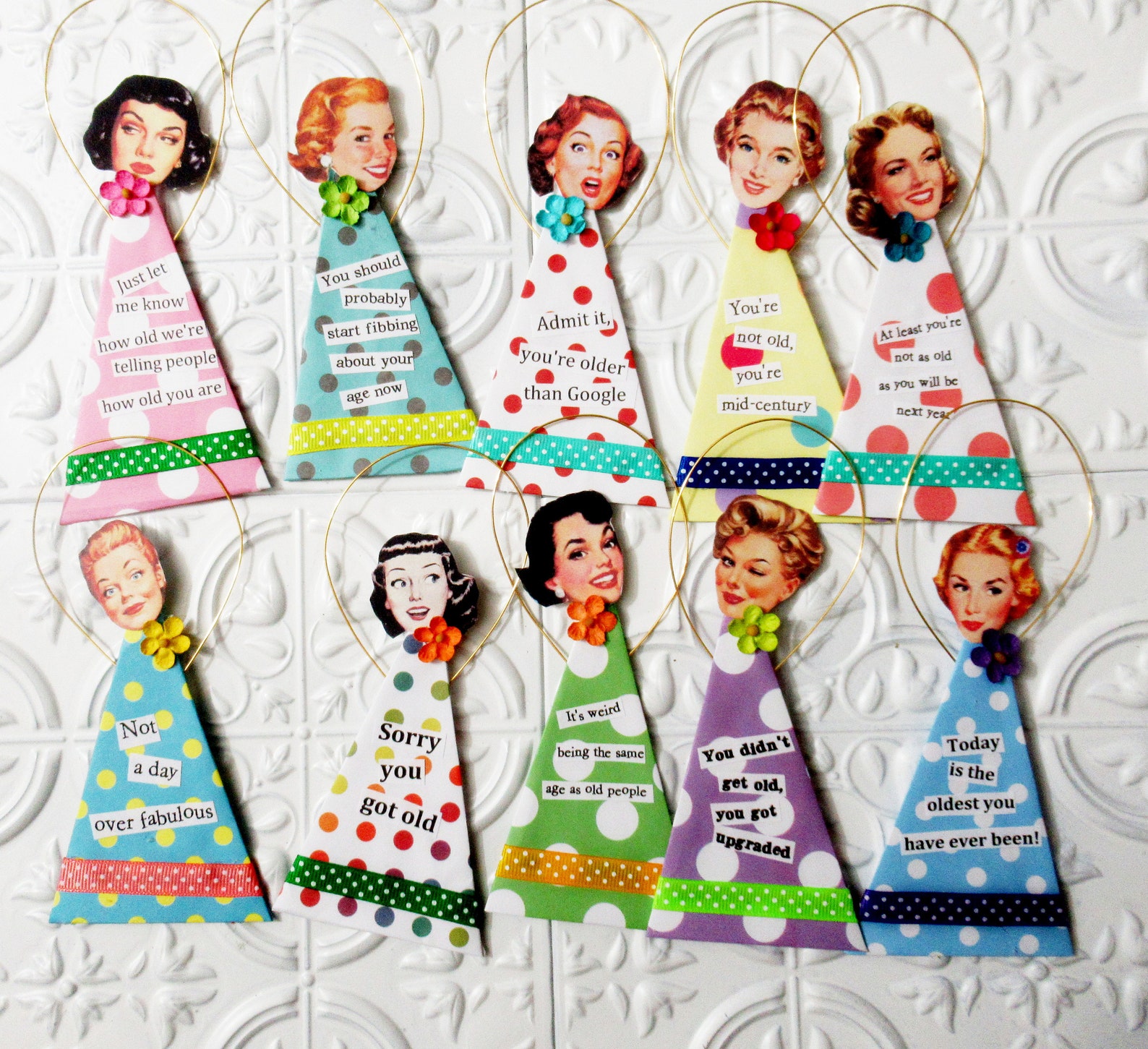 Sassy Birthday Girls Paper Doll Making Kit Mixed Media Art Doll, Paper