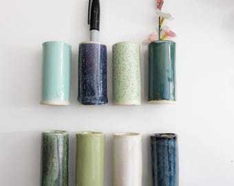 Magnetic Bud Vase,  Handmade Pen Holder, Mommy Vase, Bud Vase Magnet, Magnetic vase for plants