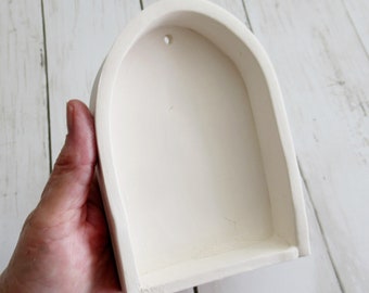 Bisque 5.5"x4"x1"  Blank Ceramic Shrine Ready to Paint or Decorate, Ceramic Shrine, Bisque Shrine, Shrine for Mixed Media Collage