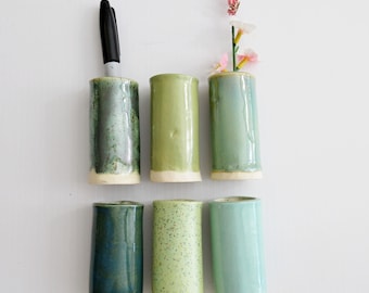 Magnetic Bud Vase,  Handmade Pen Holder, Mommy Vase, Bud Vase Magnet, Magnetic vase for plants