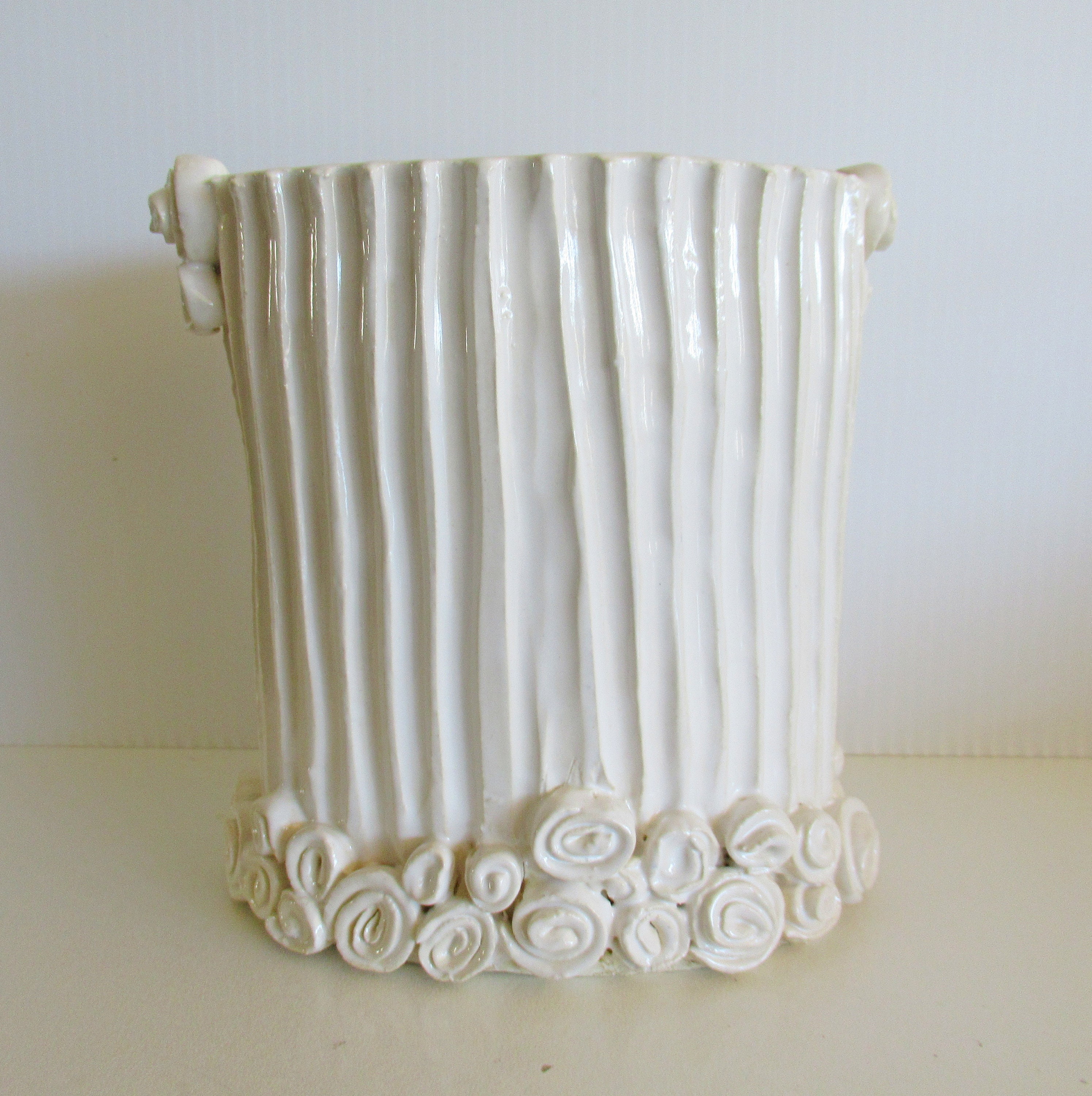 Hand Made French Country Cottage Vases, Slab Built Pottery Vase ...