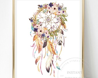 dreamcatcher print etsy