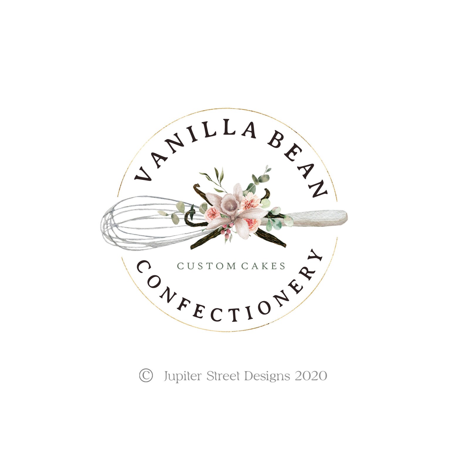 BAKERY LOGO Vanilla Bean Logo Baking Logo Kitchen Logo Etsy