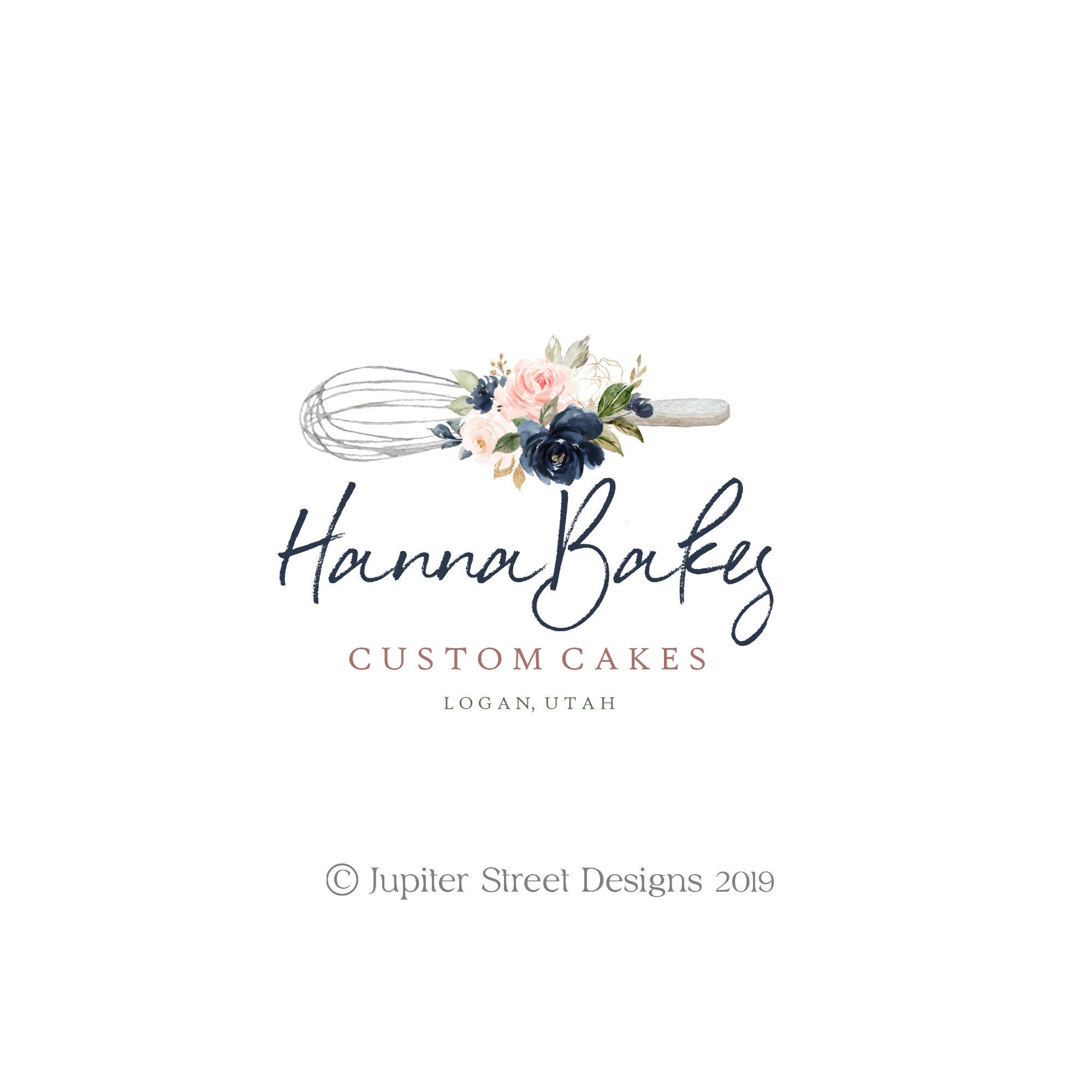 Bakery Logo Baking Logo Flower Logo Food Logo Whisk Logo Etsy