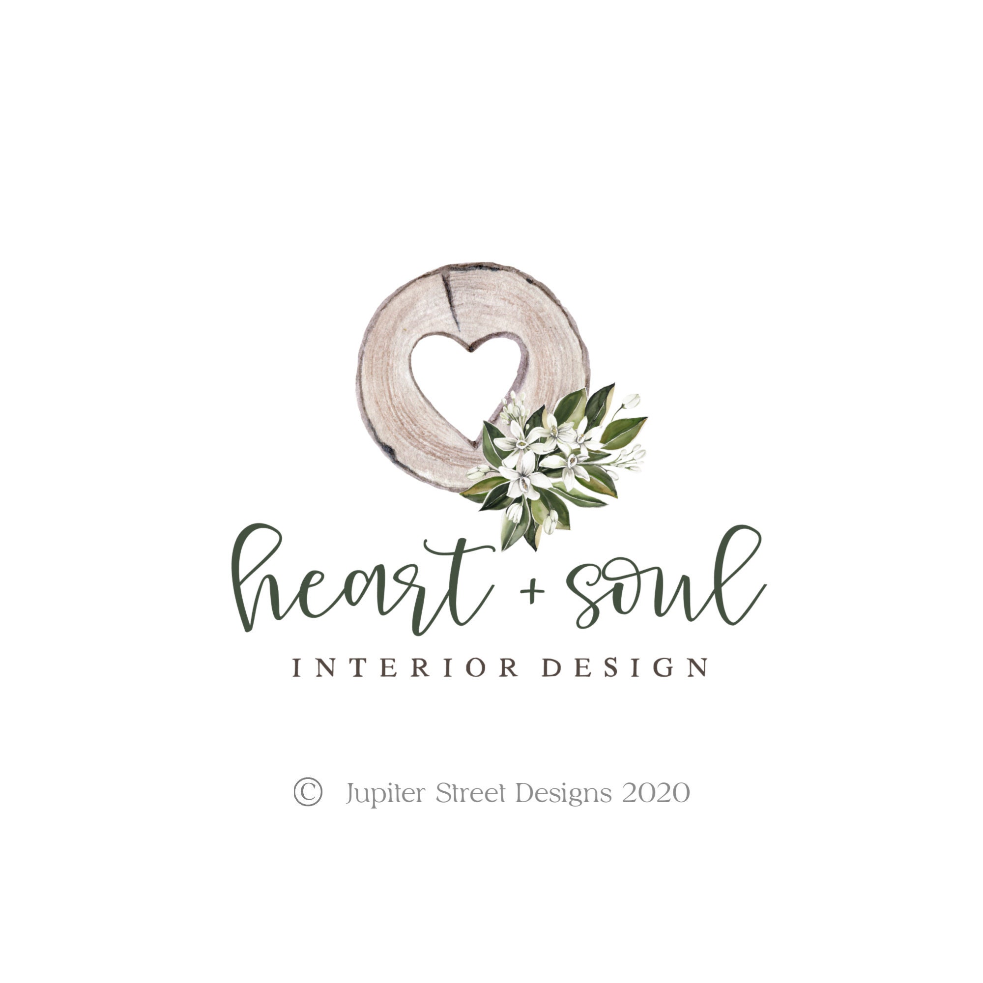 Herz Logo Baum Logo Holz Logo Branding Kit Logo Design Etsy