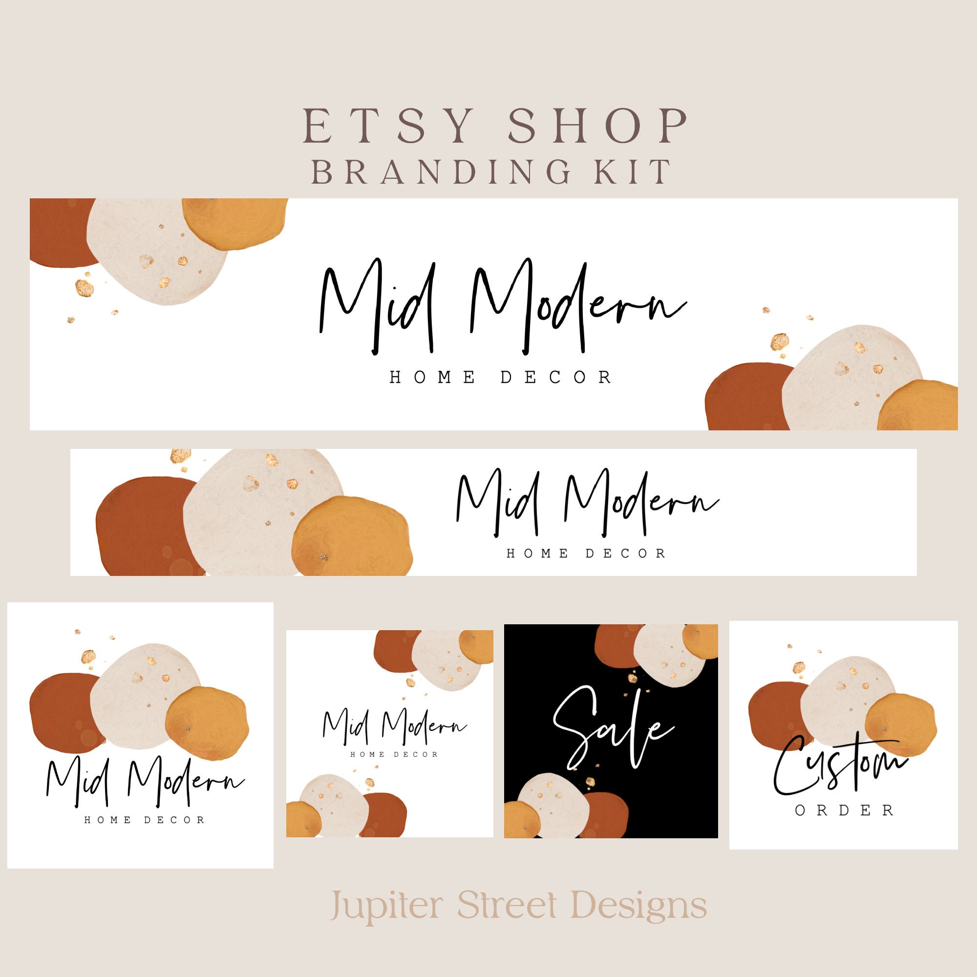 Etsy Branding Kit Etsy Shop Set Modern Etsy Shop Set Etsy Etsy
