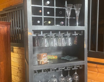 Black vintage wine bar and storage