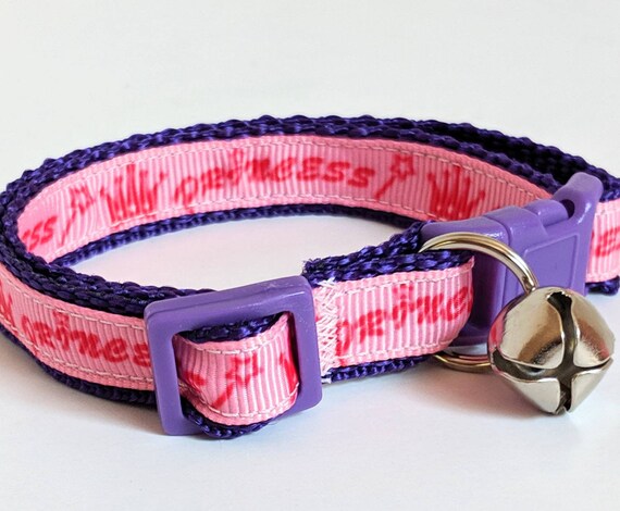 Princess Cat Collar Pink Purple Kitten Collar girl Cat Collar With Tiara Adjustable Breakaway Cat Collar Removable Bell Etsy UK