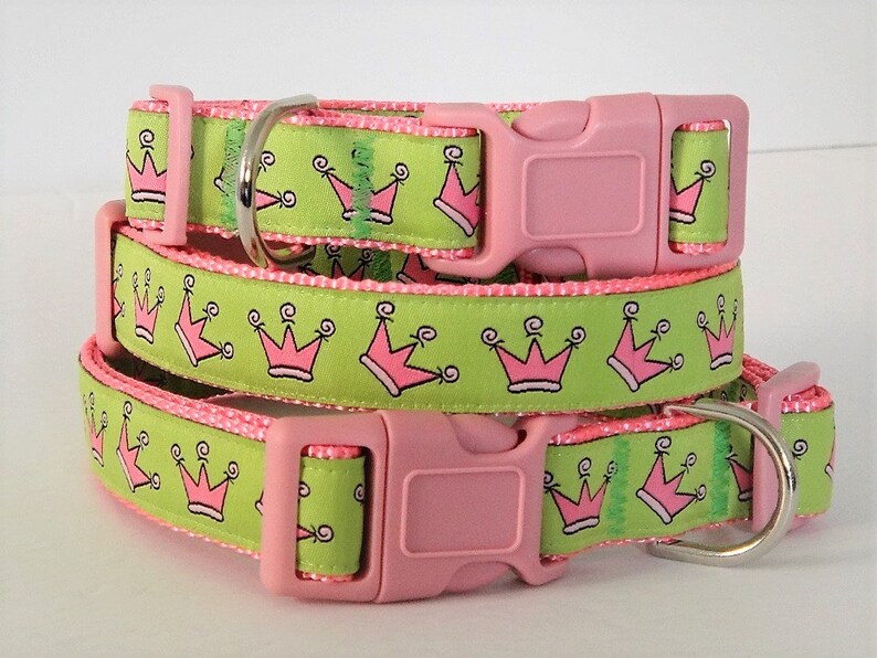 Girl Dog Collar Pink Princess Dog Collar Big Dog Etsy