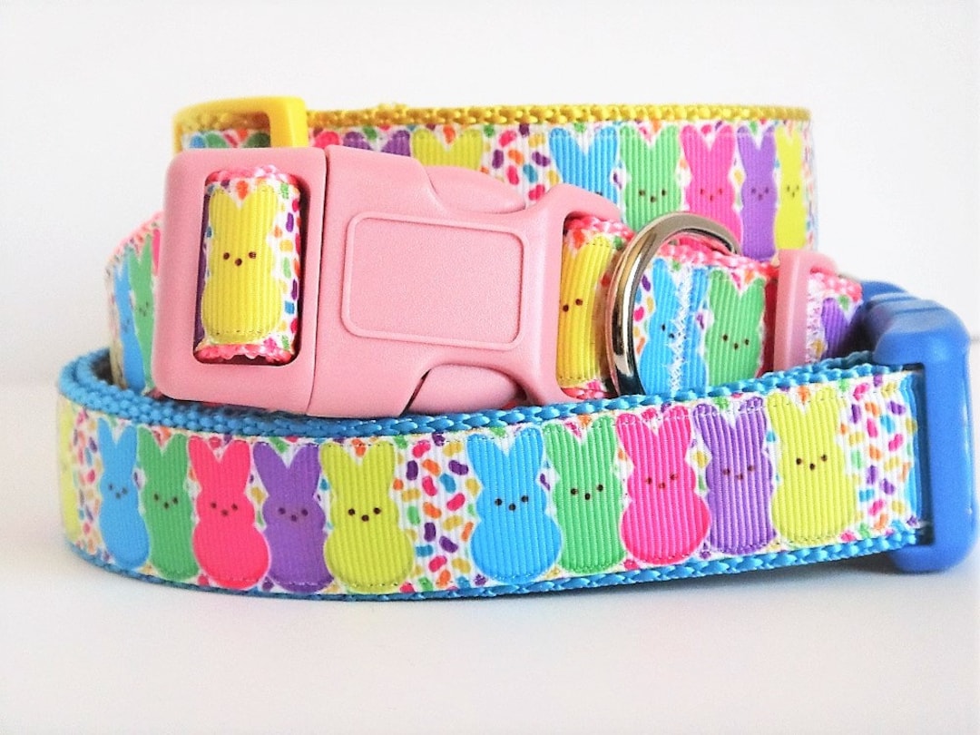 Easter Dog Collar & optional Leashpeeps Dog Collarpink Yellow or Blue