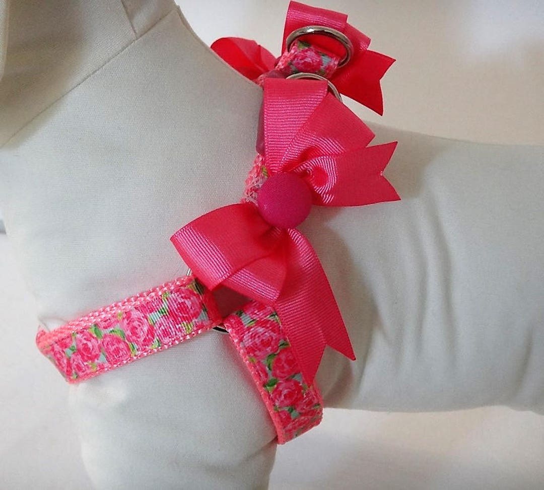 Stepin Dog Harness and optional Leash Pink Dog Harness Girl Dog