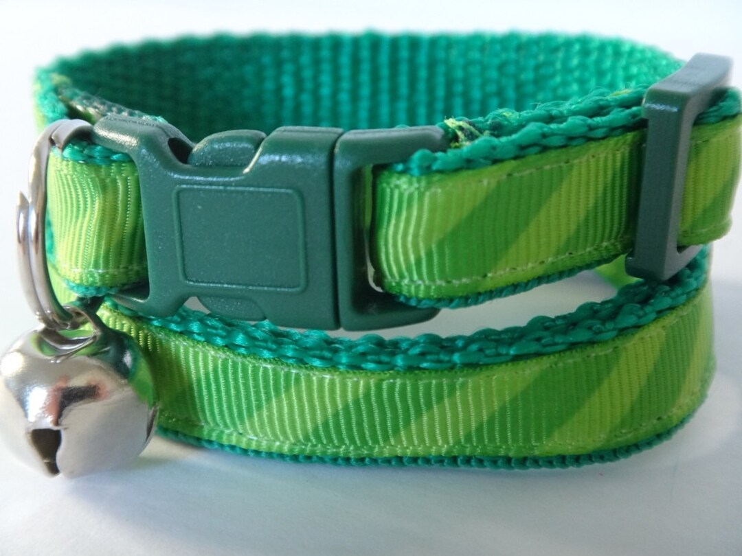 Cat Collar Kitten Collar Green Cat Collar with Removable Etsy.de
