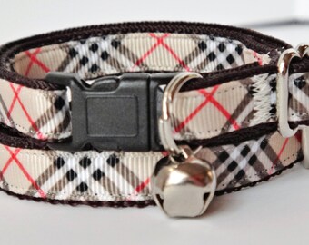 plaid cat collar