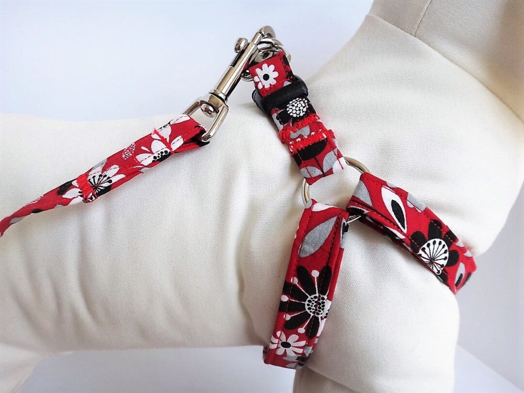 Dog Harness and optional Leash Bold Red Dog Harness With - Etsy