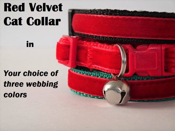 red velvet cat collar