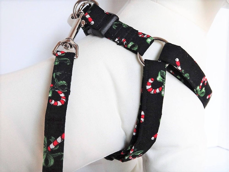 Christmas Dog Harness and optional Leash Candy Cane Etsy