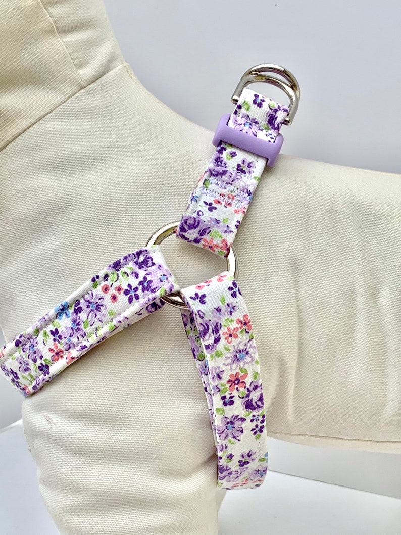 Girl Dog Harness and optional Leashpretty Purple Floral Dog Etsy