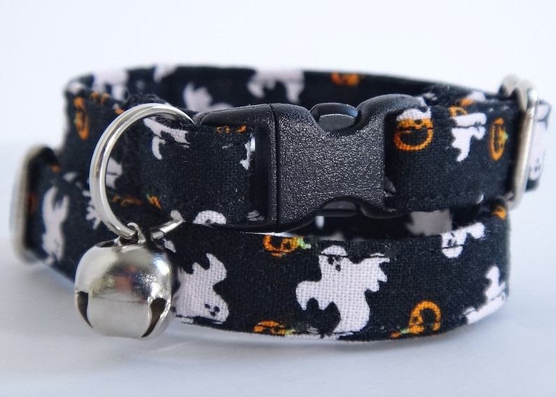 Halloween Cat Collar Fabric Kitten Collar Black Cat Collar Etsy
