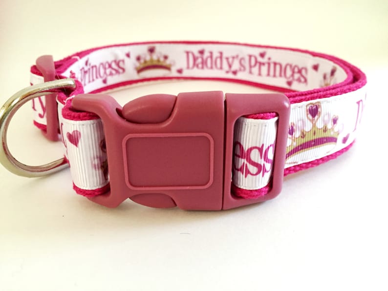 Girl Dog Collar & optional Leash Pink Daddy's Girl Etsy