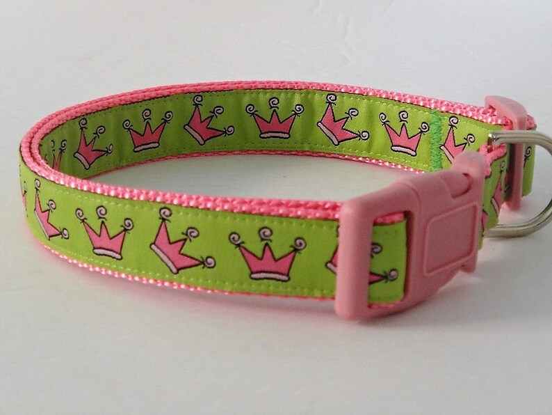 Girl Dog Collar Pink Princess Dog Collar Big Dog Etsy