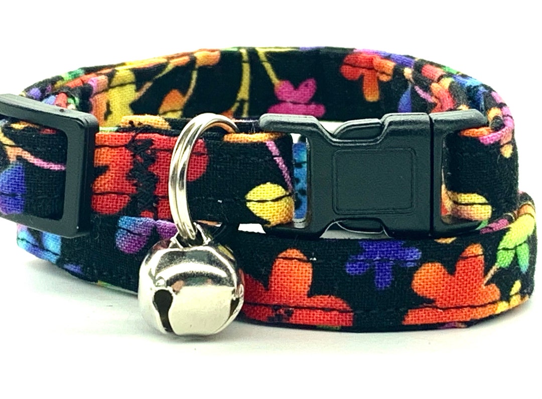 Cat / Kitten Collar With Bright Colorful Flowers Floral Girl Etsy