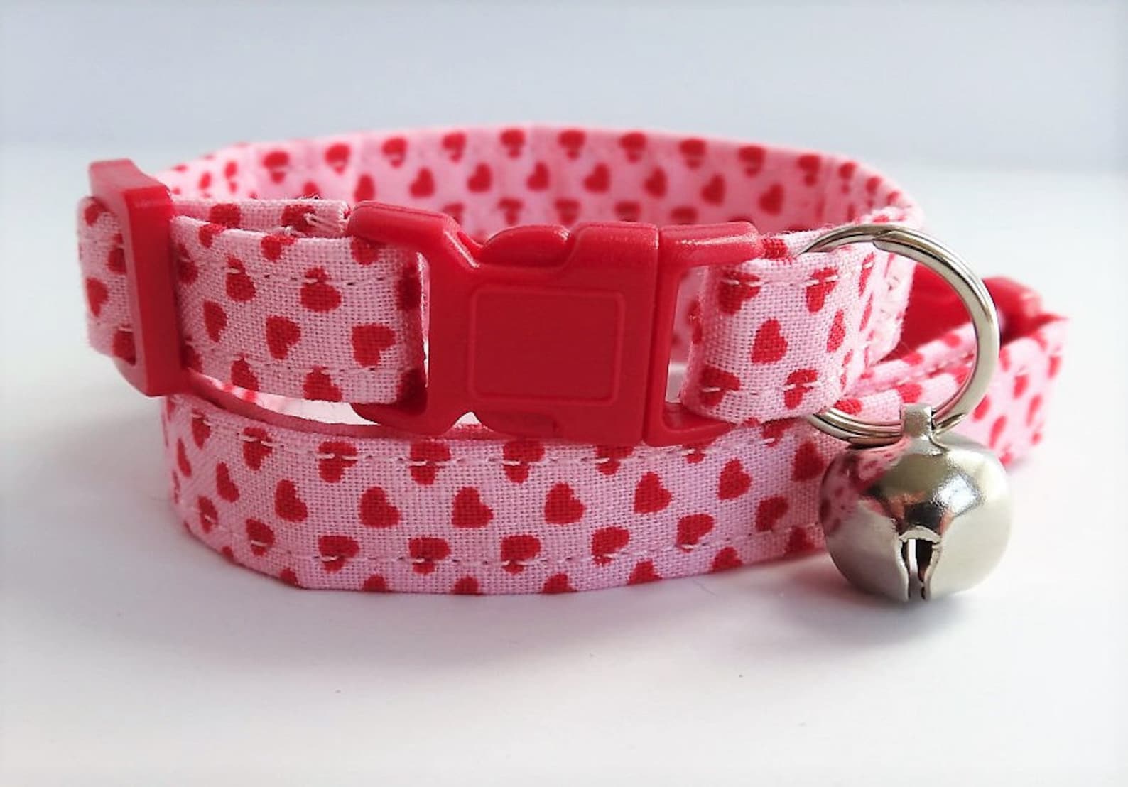 Valentine Cat Collar Kitten Collar Pink Fabic Cat Collar Etsy
