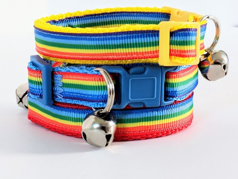 Cat Collar Kitten Collar Rainbow Cat Collar Adjustable Etsy