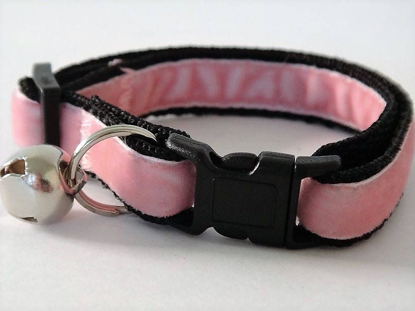 Pink Velvet Cat Collar Kitten Collar Girl or Boy Cat Etsy
