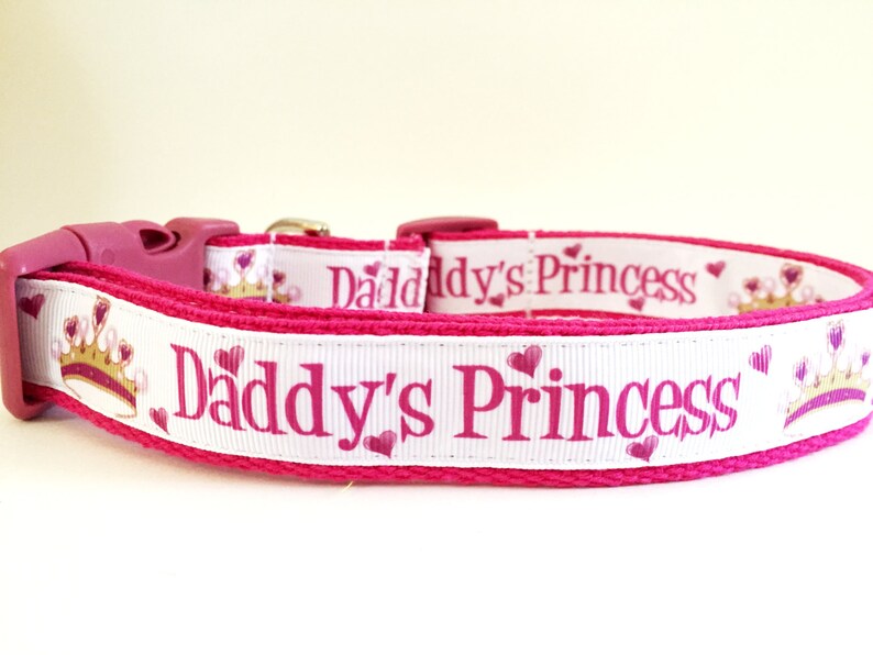 Girl Dog Collar & optional Leash Pink Daddy's Girl Etsy