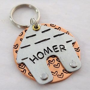 Large Dog Tag - Pet ID Tag - Big Dog Tag -Dog House Dog Tag - Hand Stamped Pet Name Tag - Collar Tag - Big Dog Tag - Unique Dog Tag