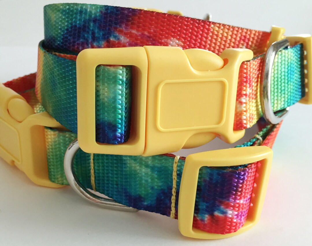 Adjustable Dog Collar With optional Matching Leash Tie Dye Dog Collar Girl or Boy Dog Collar
