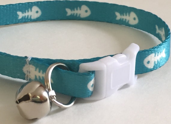Breakaway Cat Collar with Bell Fish Skeleton Cat Collar | Etsy