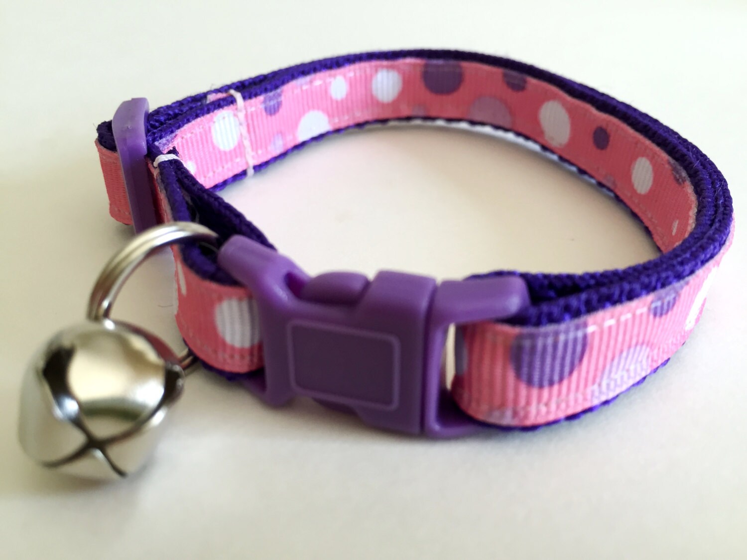 Cat Collar Kitten Collar Pink and Purple Polka Dot Cat - Etsy