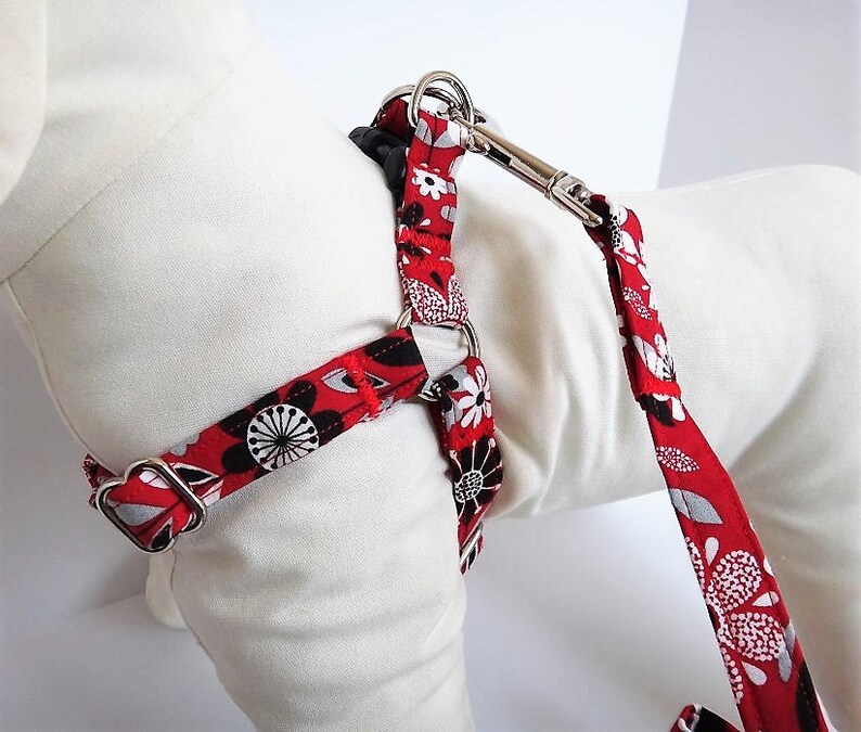 Dog Harness and optional Leash Bold Red Dog Harness With - Etsy