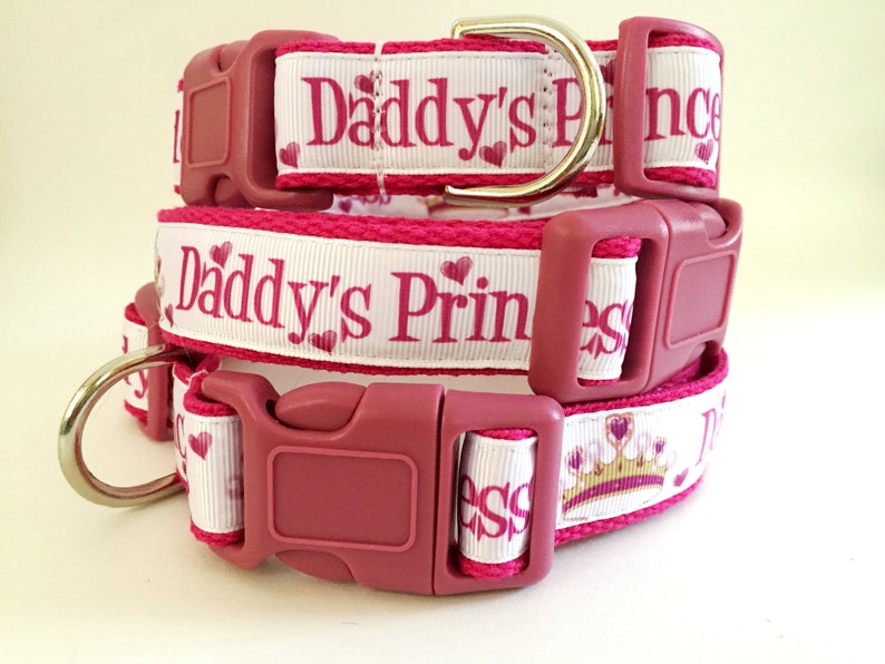 Girl Dog Collar & optional Leash Pink Daddy's Girl Etsy